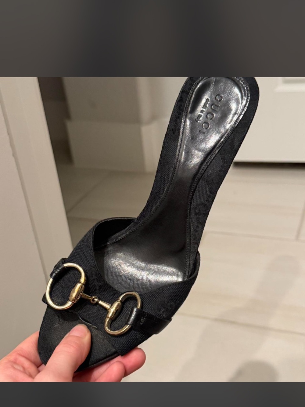 Gucci Black mule Heels with Gold Horsebit - Picture 4 of 7
